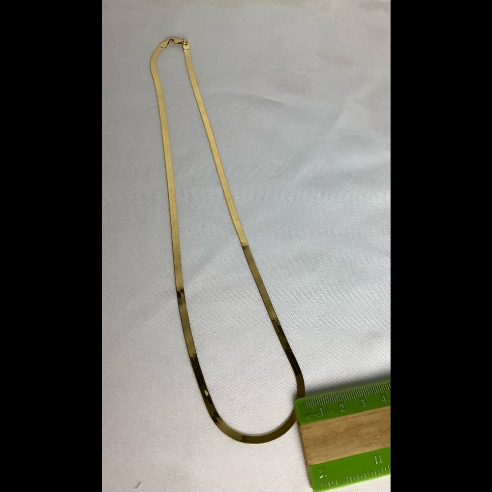 Yellow Gold Herringbone Necklace